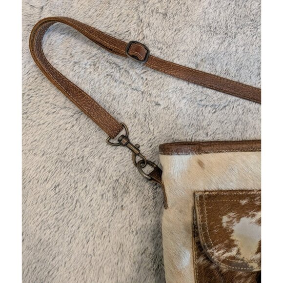Myra Shoulder Bag Multi Hides Leather Adjustable Detachable Strap Boho Western - Picture 7 of 14